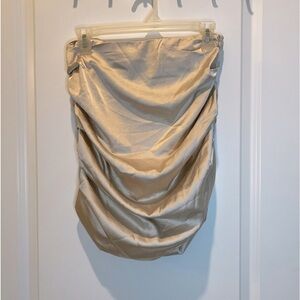 Selfie Leslie Satin Cream Tube Top Size Medium NWT